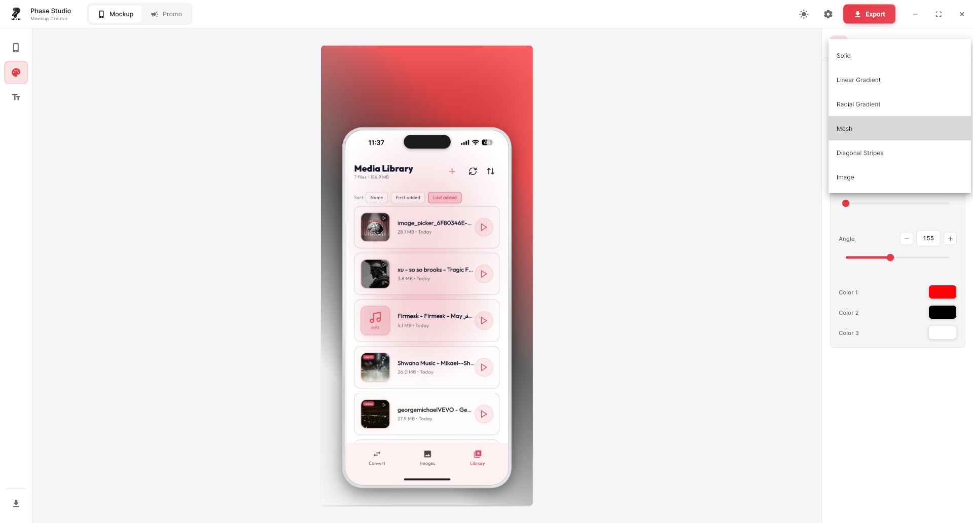 Phase Studio Customizable Background