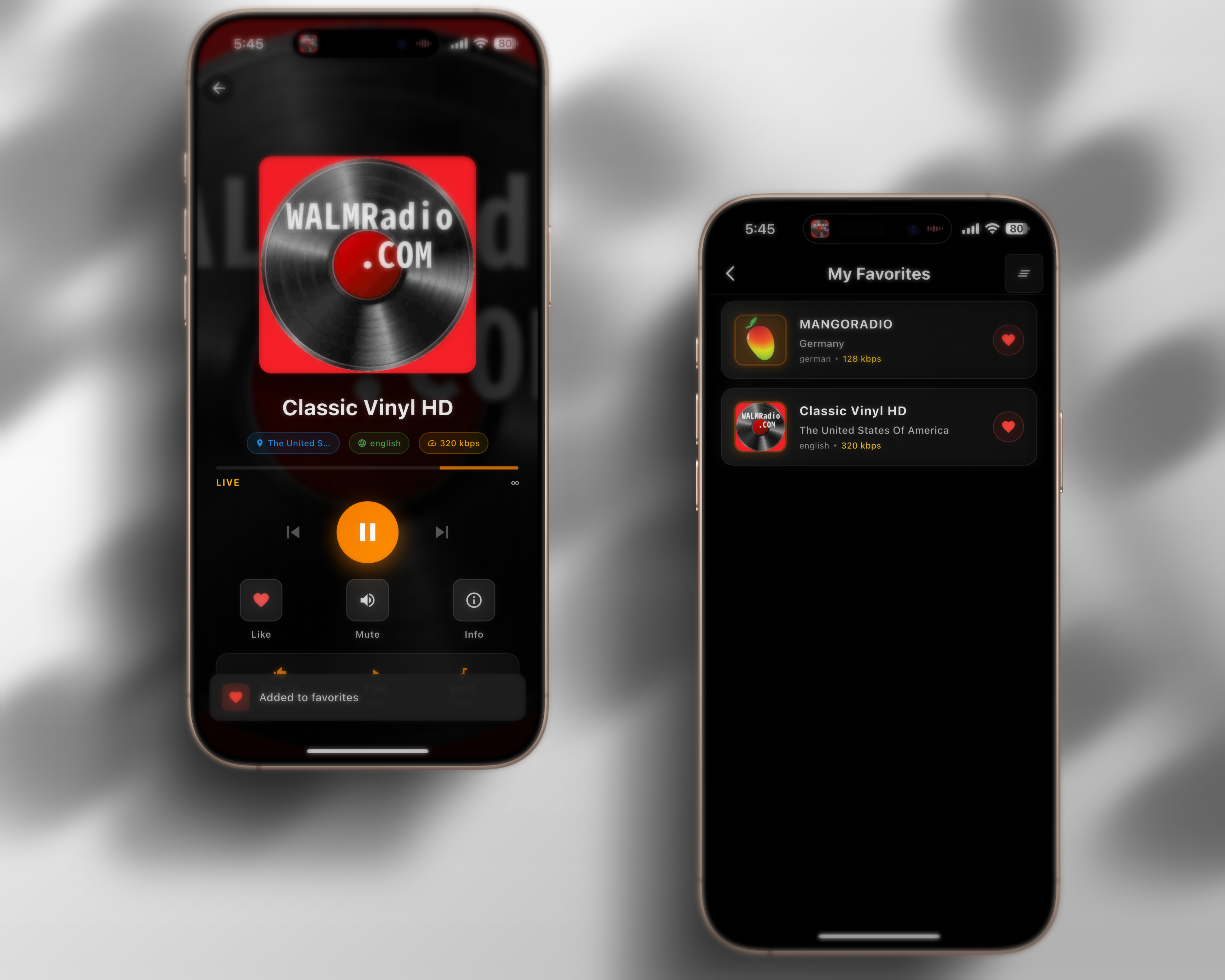 Q Radio Favorites Feature